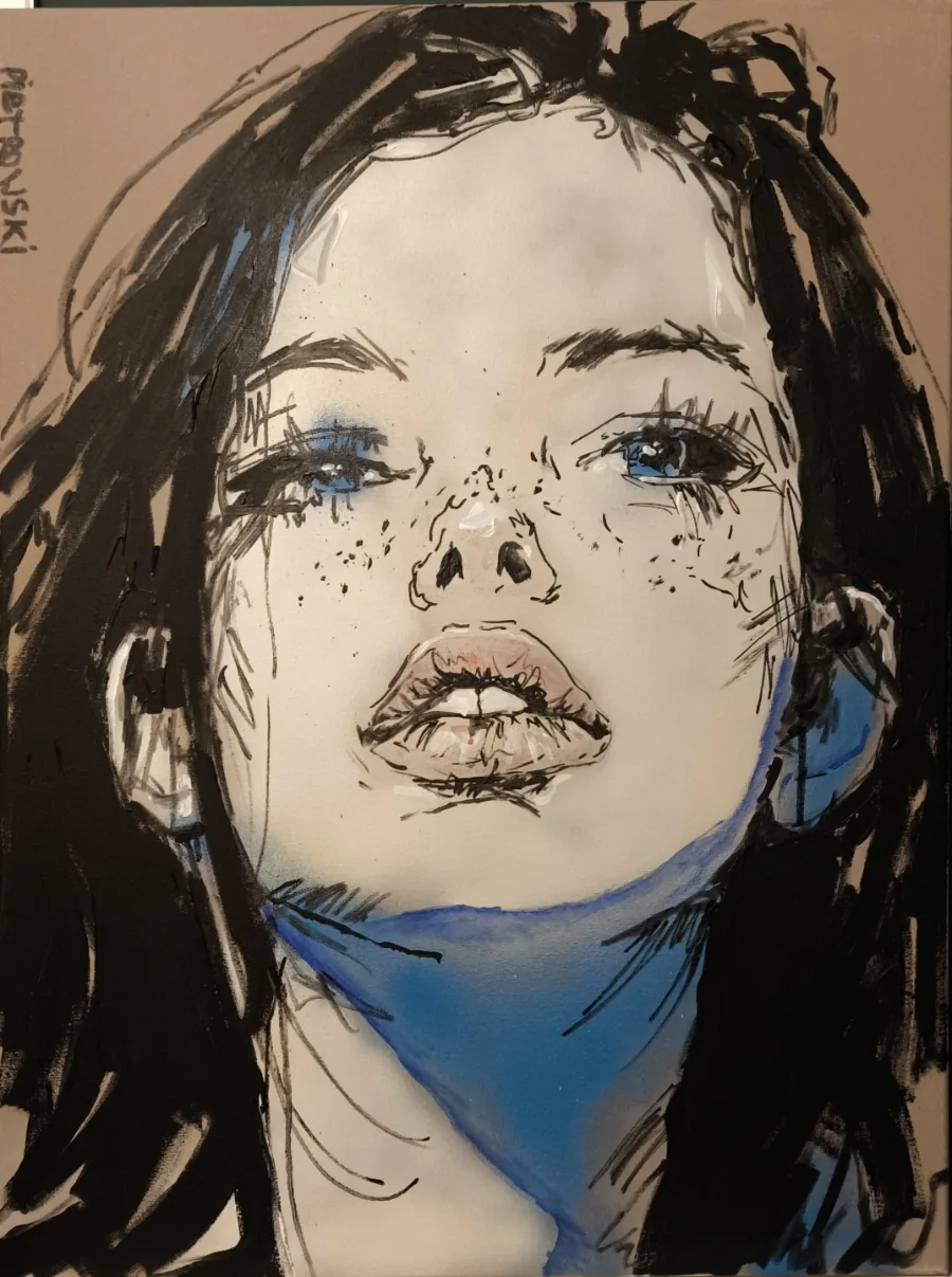 Blaue Akzente — Acryl Kleinformat